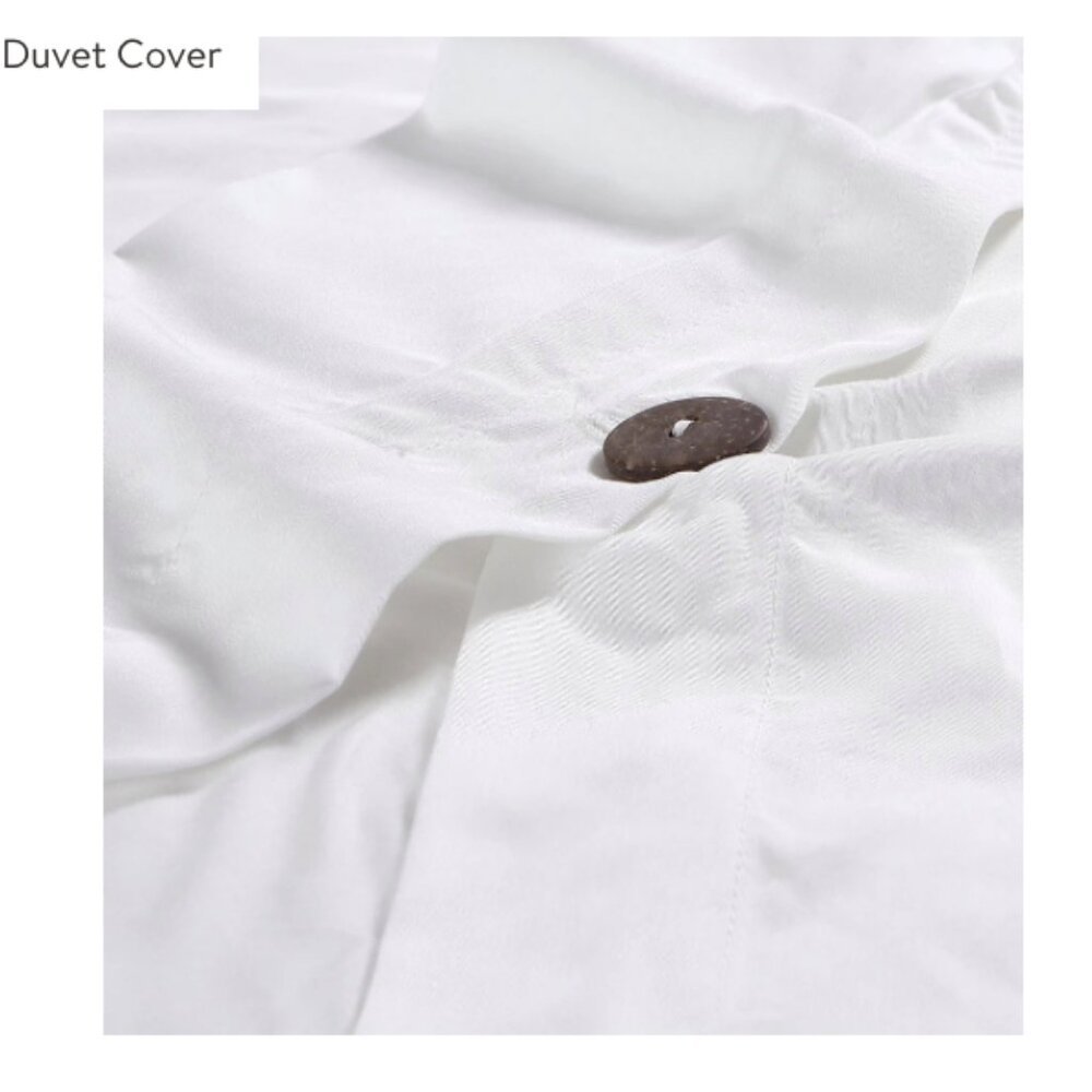 Sunday Citizen Natural Premium Bamboo Duvet Cover White - Picture 3 of 4
